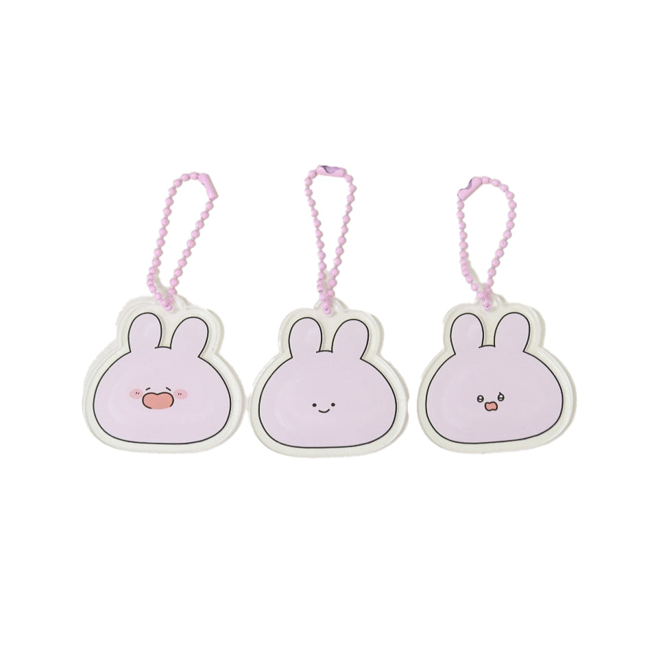 [Asamimi-chan] Acrylic key chain complete set (all 3 types of Asamimi faces) [shipped in early March]