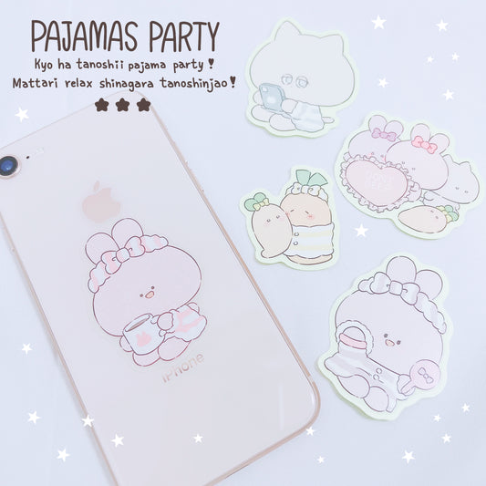 [Asamimi-chan] Asamimi-chan Pyjama-Partyaufkleber (5 Stück) [Anfang Oktober versandt]