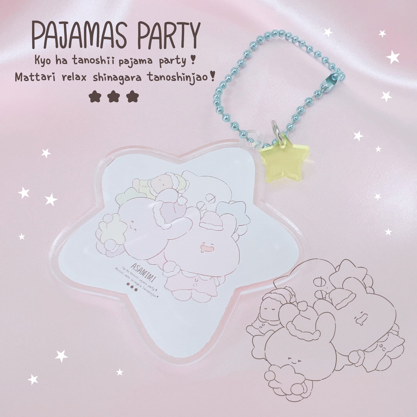 [Asamimi-chan] Acrylic key chain (pajama party) [shipped in early October]